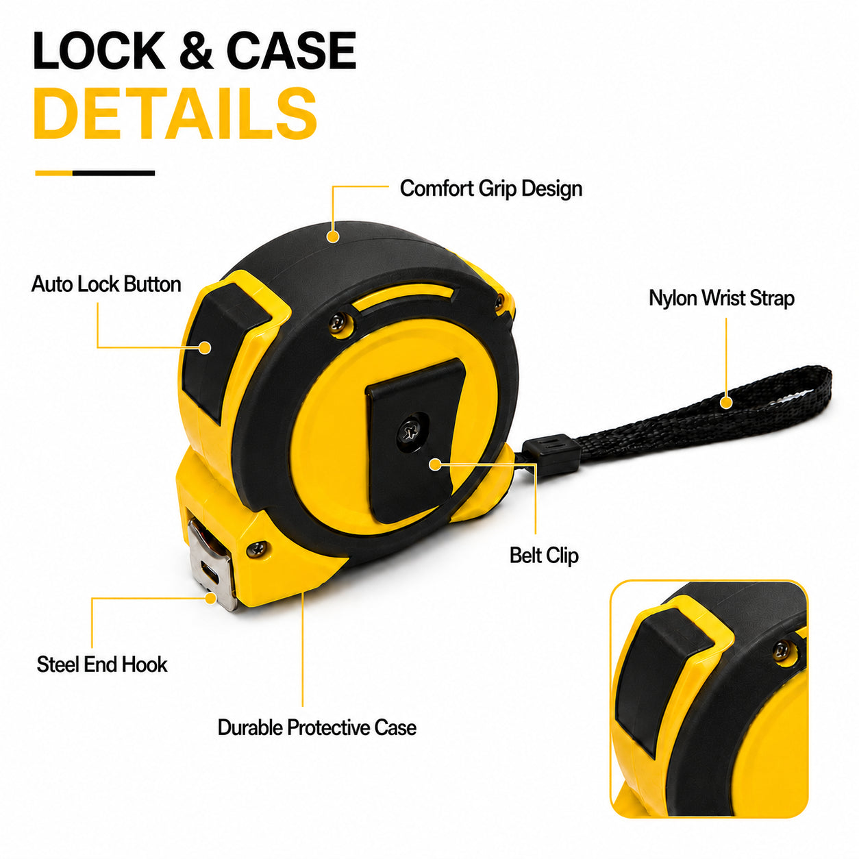 KORVANX Heavy Duty Steel Tape Measure