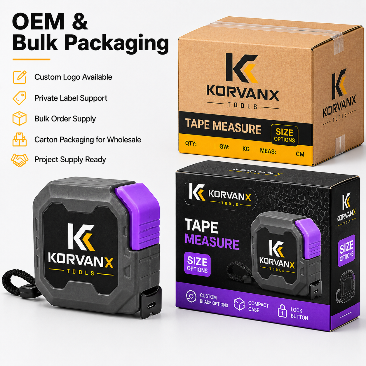 KORVANX Self-Lock Steel Tape Measure