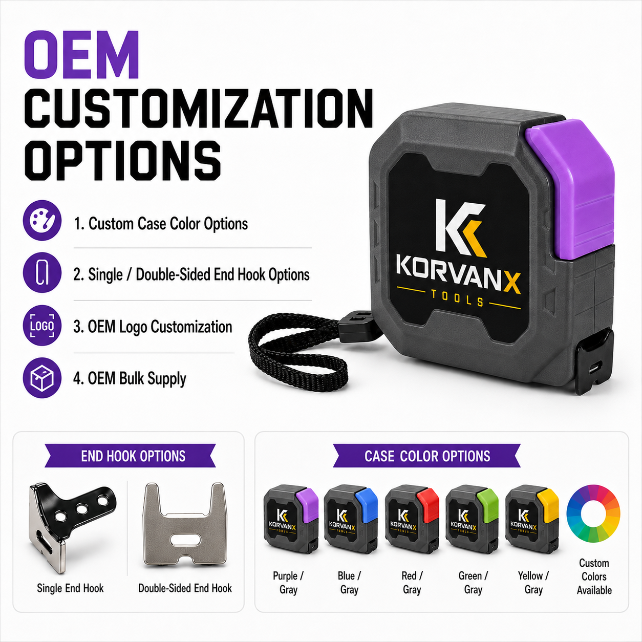 KORVANX Self-Lock Steel Tape Measure
