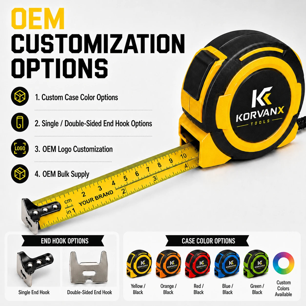 KORVANX Heavy Duty Steel Tape Measure