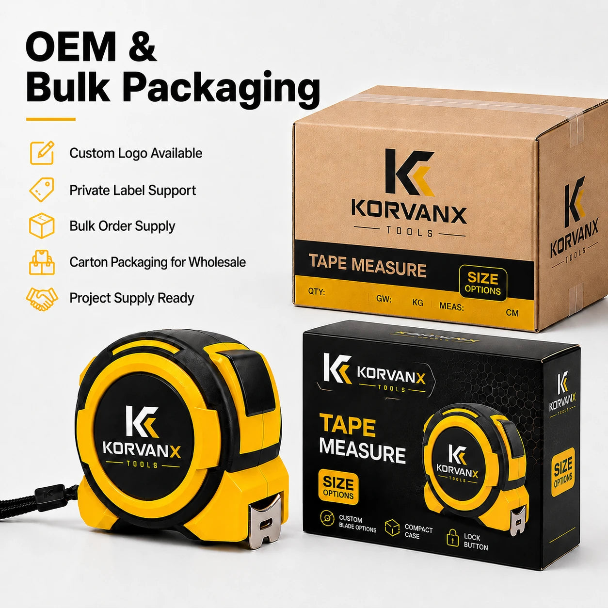 KORVANX Heavy Duty Steel Tape Measure