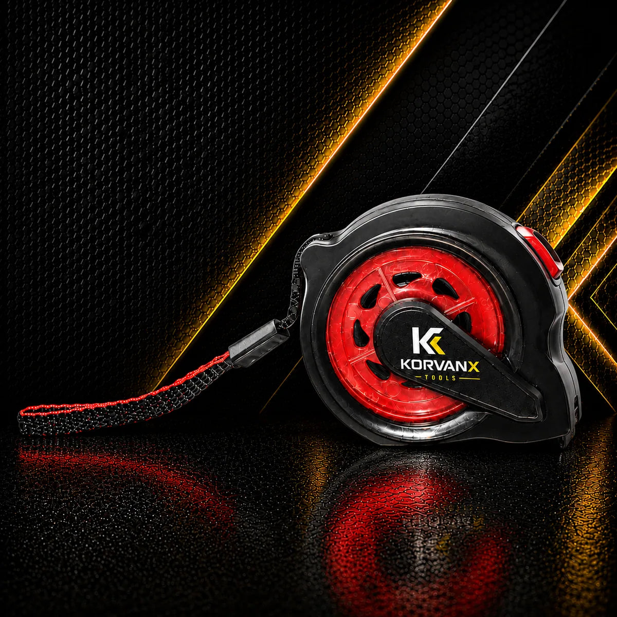 REDCORE BLACK & RED AUTO LOCK TAPE MEASURE